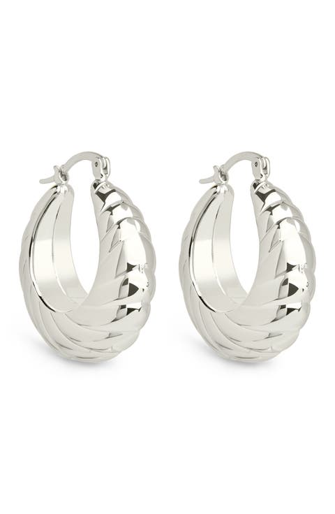 Caroline Textured Hoop Earrings