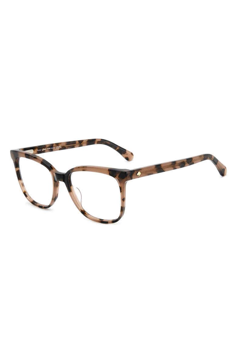 Kate Spade New York brieana 53mm square reading glasses, Alternate, color, Havana