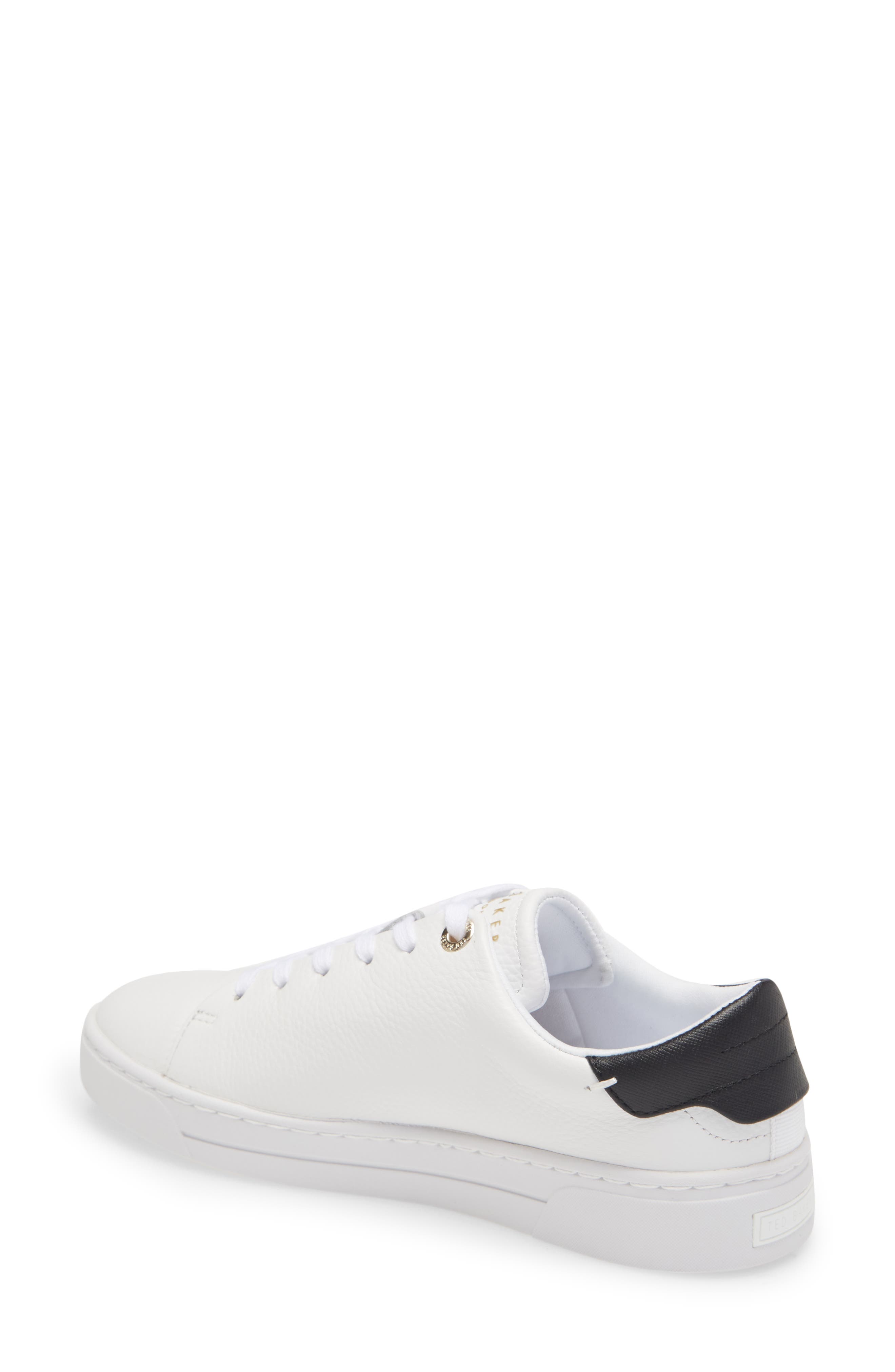 Ted Baker London Kimmi Sneaker, Alternate, color, White Black Leather Top Grain