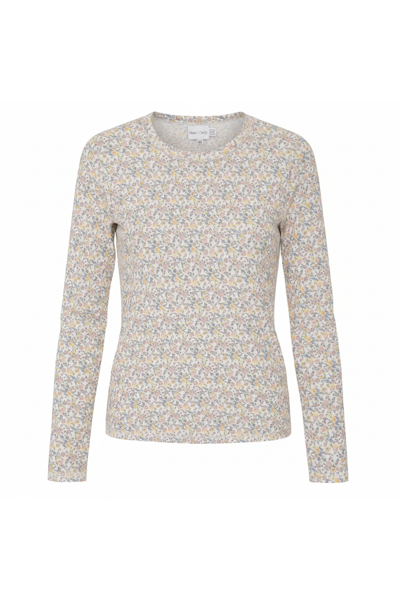 Soft Knit Long Sleeve Raw Edge T-Shirt, Main, color, Ivory/Pink