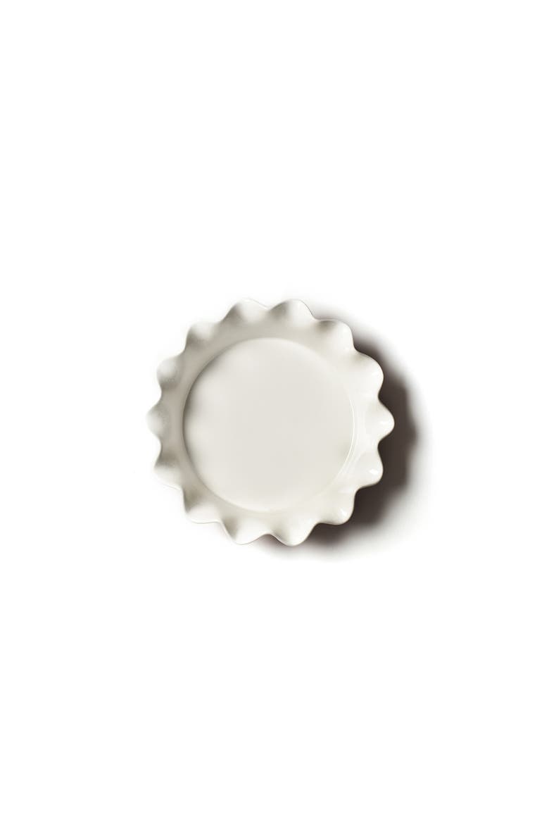 Red Stripe 9 Ruffle Pie Dish, Alternate, color, Red