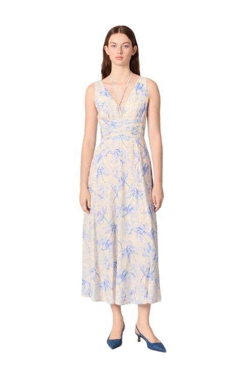 SALE *maje* ライトブルーメタリックツイードワンピース Shop Blue maje Online | Nordstrom