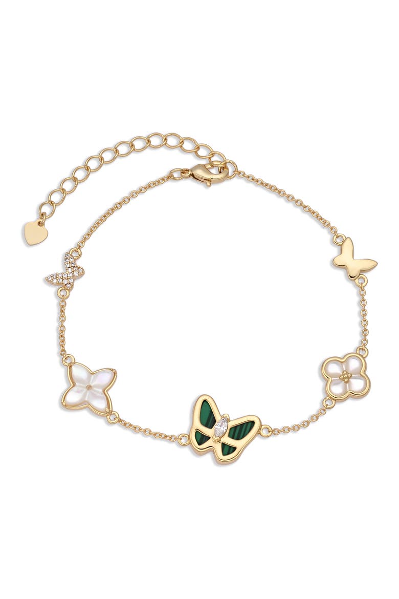 Carmen 14k Gold Plated Butterfly Bracelet, Main, color, GOLD