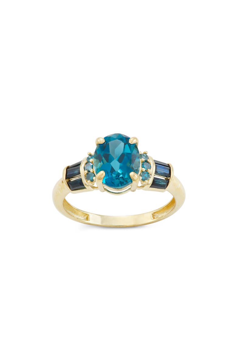 FUZION CREATIONS London Blue Topaz & Sapphire Ring, Main, color, Yellow
