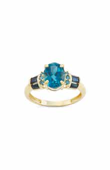 FUZION CREATIONS London Blue Topaz & Sapphire Ring
