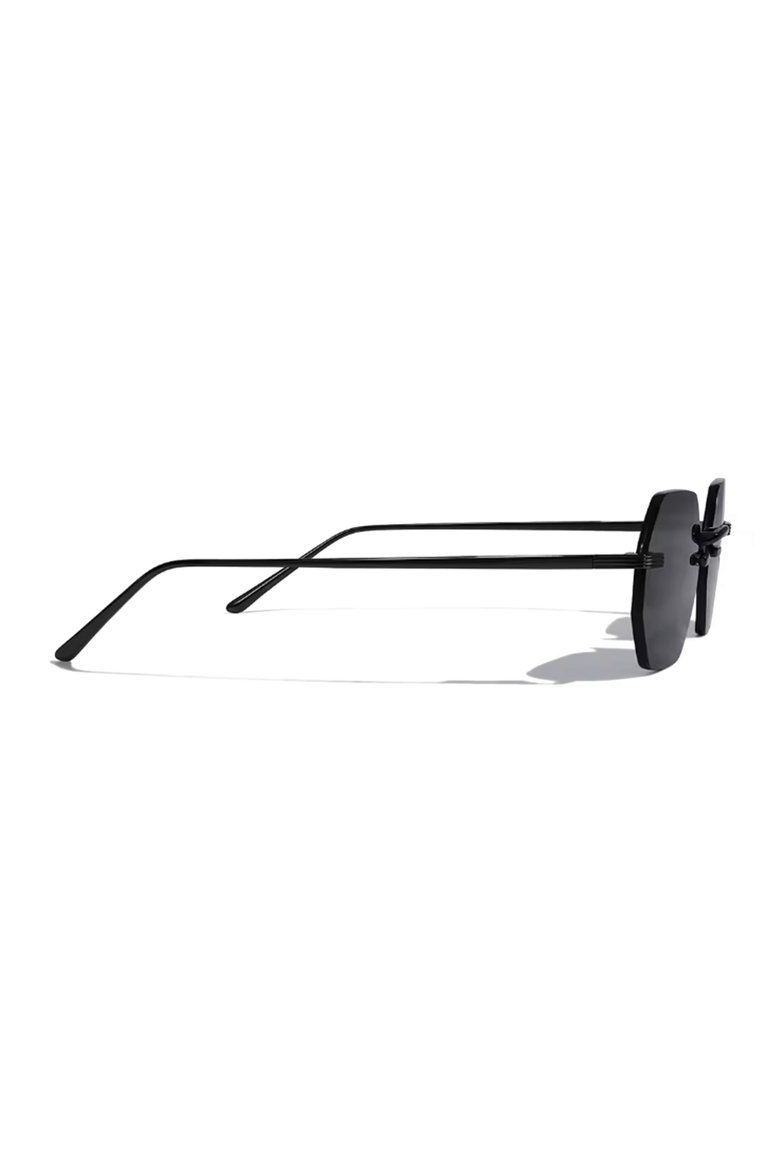 Vonne 51mm Rimless Sunglasses, Alternate, color, Black