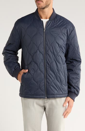 14th & Union Quilted Bomber Jacket In Blue