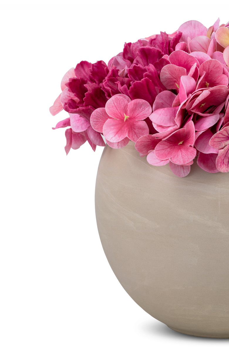 CocoBella Lyra RealTouch Snowball Hydrangea Arrangement, Alternate, color, Blush