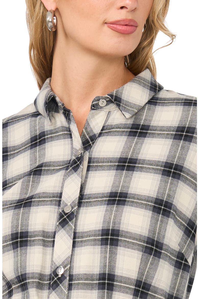 Plaid Belted Midi Shirt Dress, Alternate, color, RICH BLACK