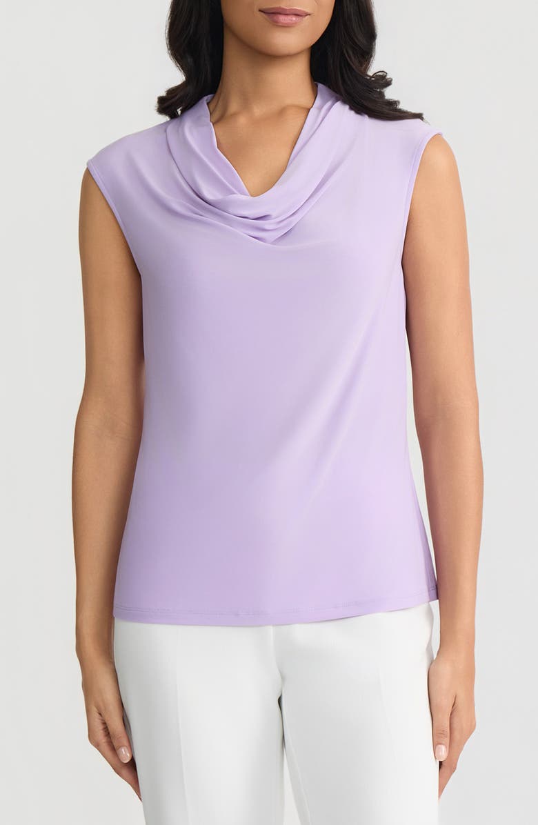KASPER Cowl Neck Cap Sleeve Knit Top, Main, color, Lavender Mist