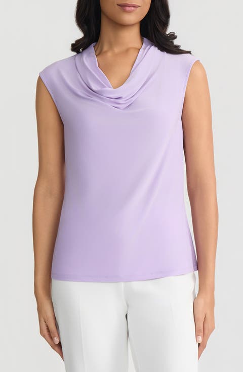 Cowl Neck Cap Sleeve Knit Top (Regular & Petite)
