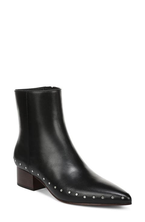 August Pointed Toe Leather Bootie