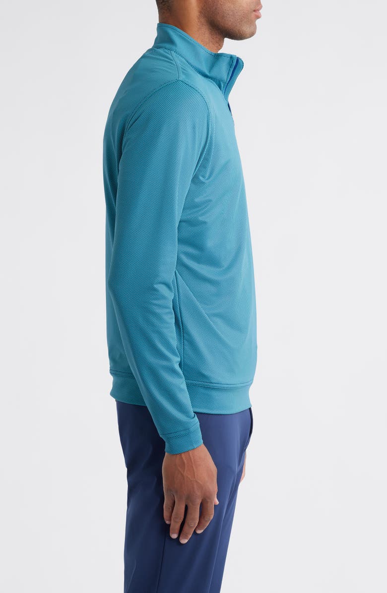 Peter Millar Perth Bird's Eye Performance Quarter Zip Pullover, Alternate, color, Sport Navy