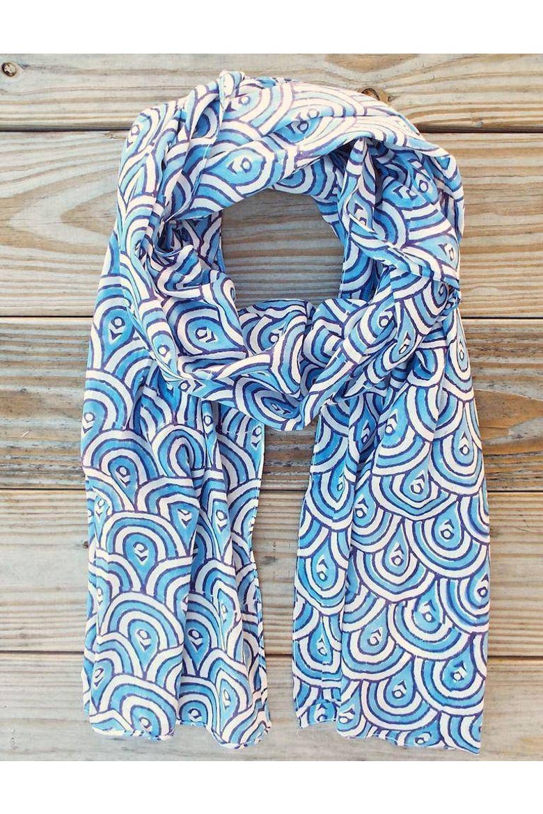 Peacock Blue Scarf, Alternate, color, Peacock Blue Scarf