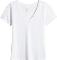 Nordstrom Everyday V-Neck Pima Cotton Blend T-Shirt