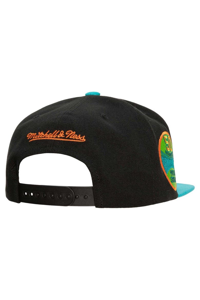 Men's Mitchell & Ness Black/Teal New York Yankees Citrus Cooler Snapback Hat, Alternate, color, Black