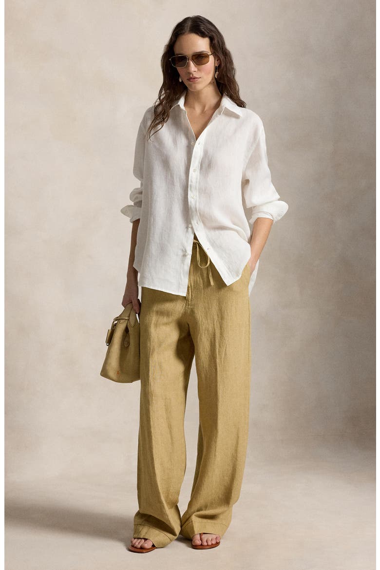 Linen Drawstring Pants, Alternate, color, CLASSIC CAMEL