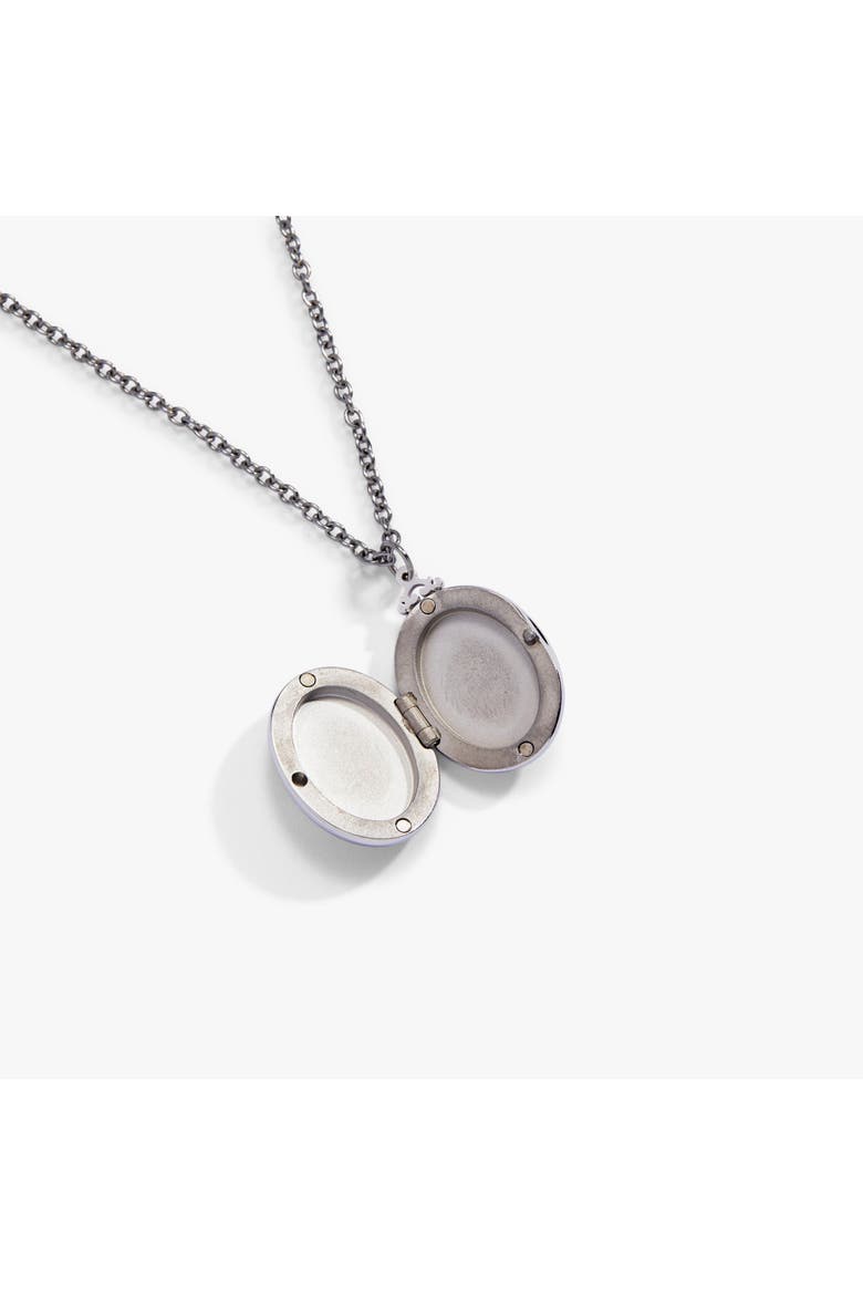Birds of a Feather Locket Pendant Necklace, Alternate, color, Silver
