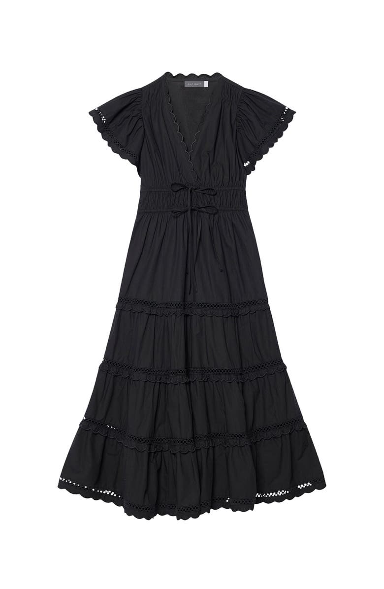 MINT VELVET Cotton Ruffle Maxi Dress, Alternate, color, Black