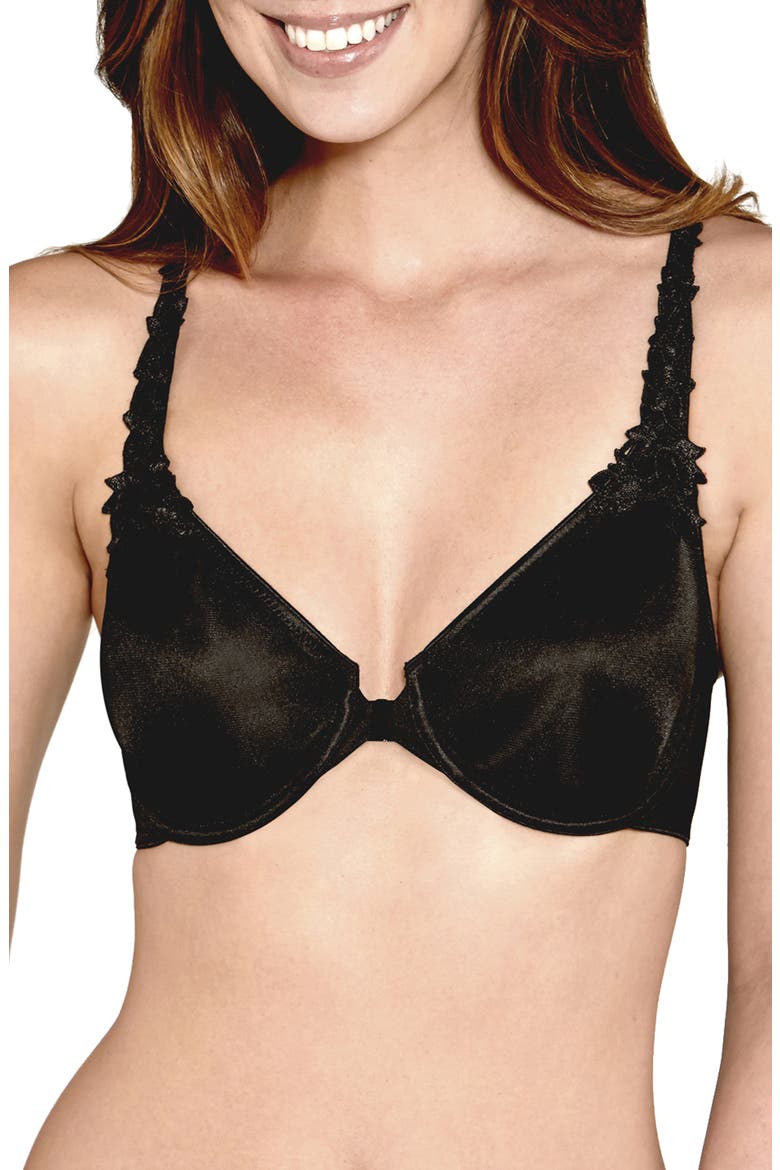 Meryl Front Closure Minimizer Bra, Main, color, BLACK