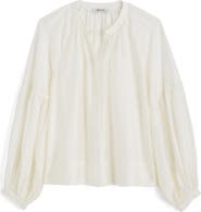 Madewell Shirred Balloon Sleeve Button-Up Top