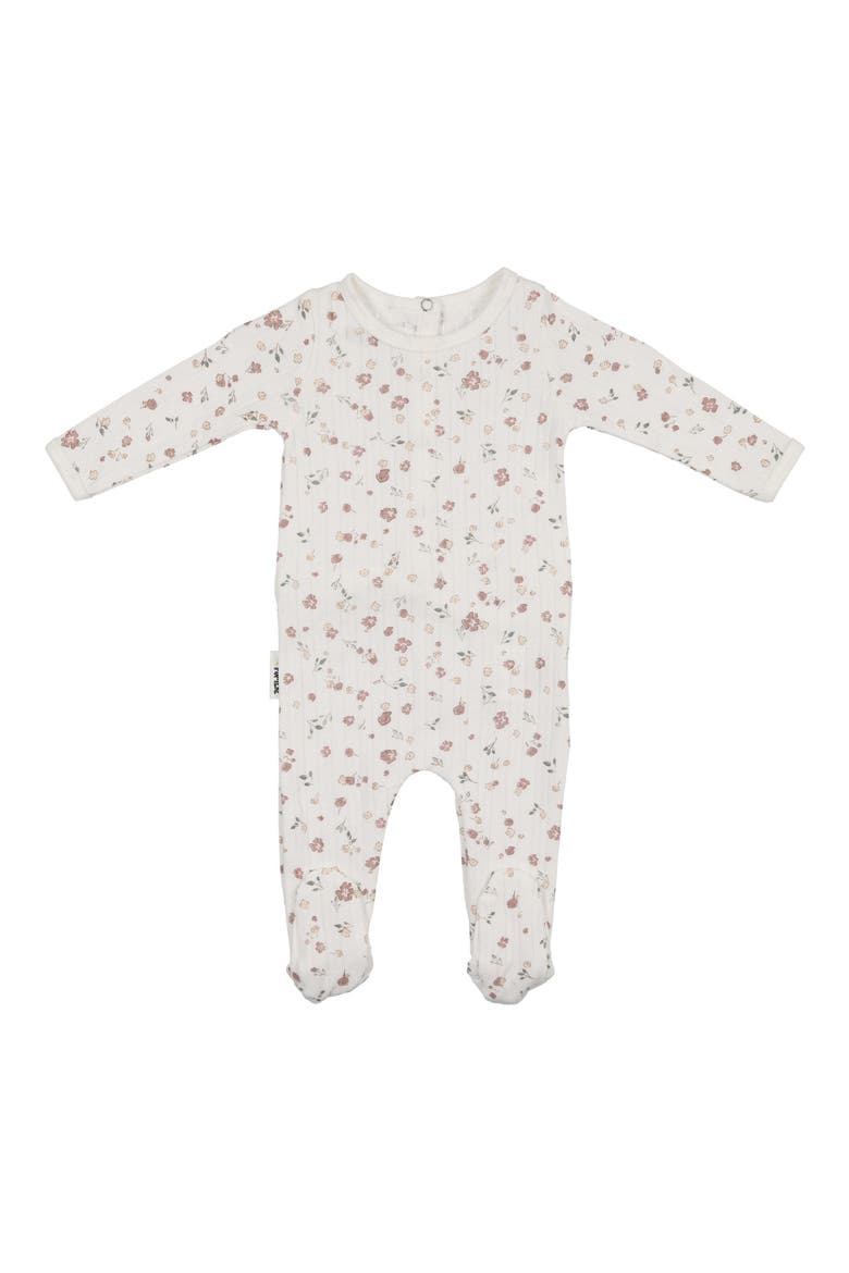 Pointelle Petals Footie, Main, color, IVORY