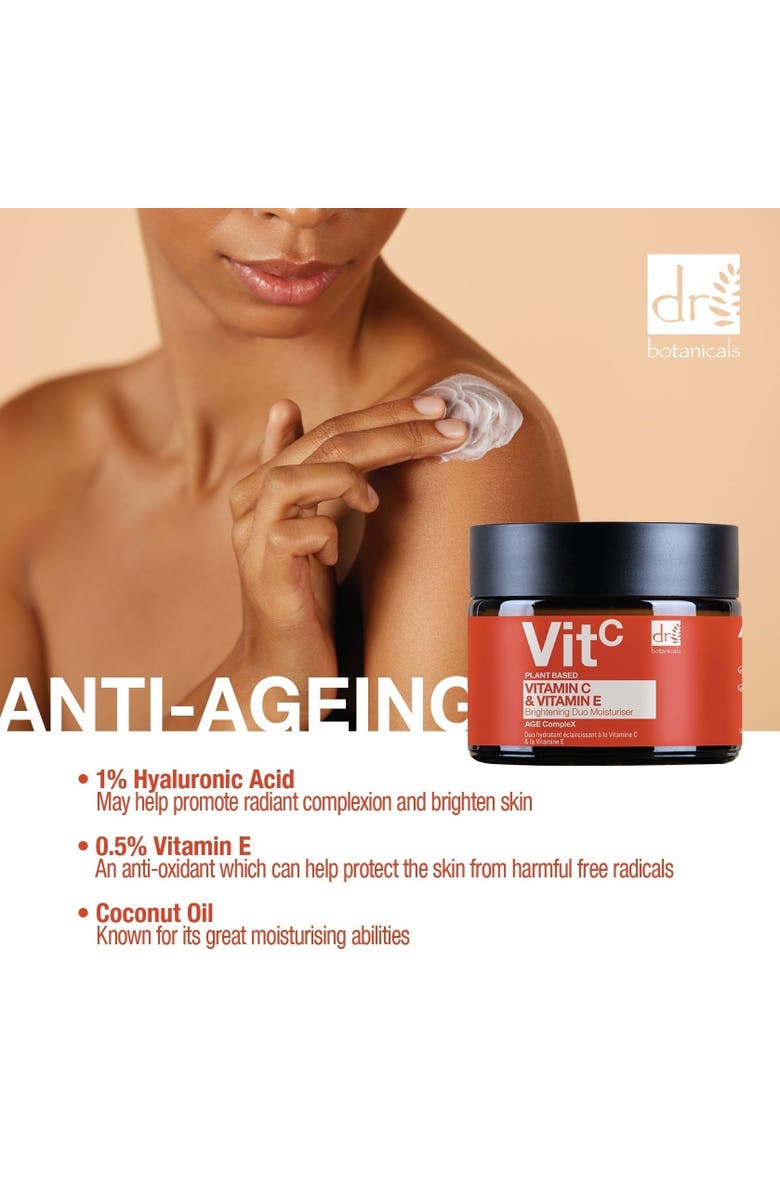 DR BOTANICALS Vitamin C 1% 
Vitamin E Brightening Duo Moisturiser 60ml x 2 Duo Pack, Alternate, color, White