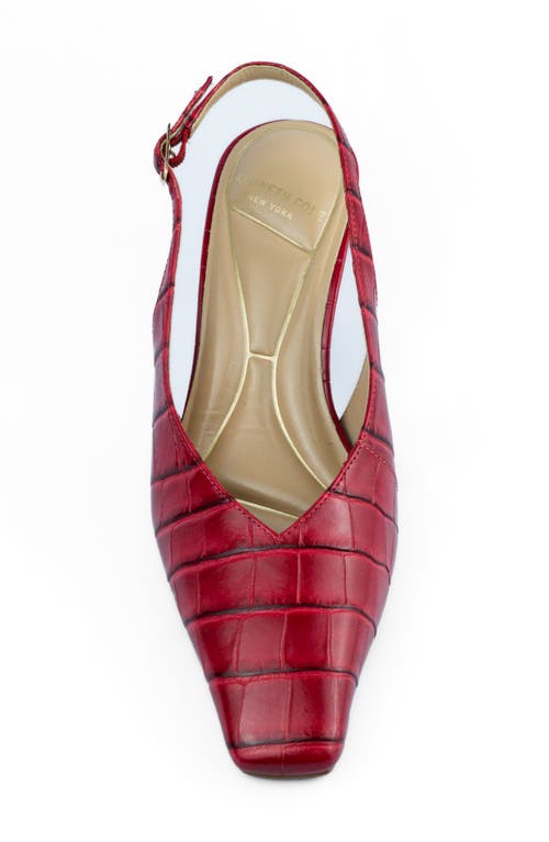 Kenneth Cole Meilani Slingback Pump In Cherry Croco