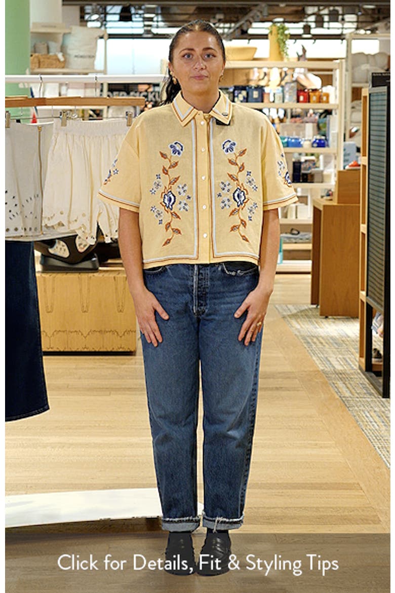 Wynona Floral Embroidered Cotton & Linen Top video