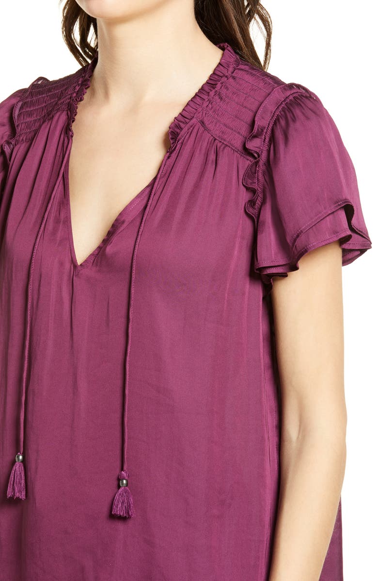 PAIGE Laramie Smocked Yoke Blouse, Alternate, color, 