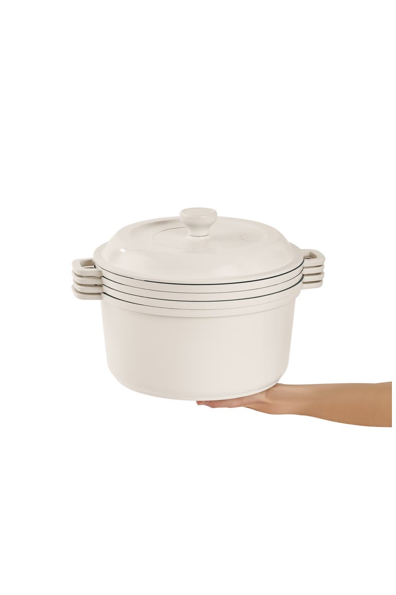 Stacks 16-Piece Cookware Set with Burner, Alternate, color, CREAM