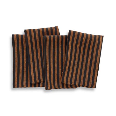 Linen Dinner Napkins - Amalfi Stripe, 20" x 20" Inch