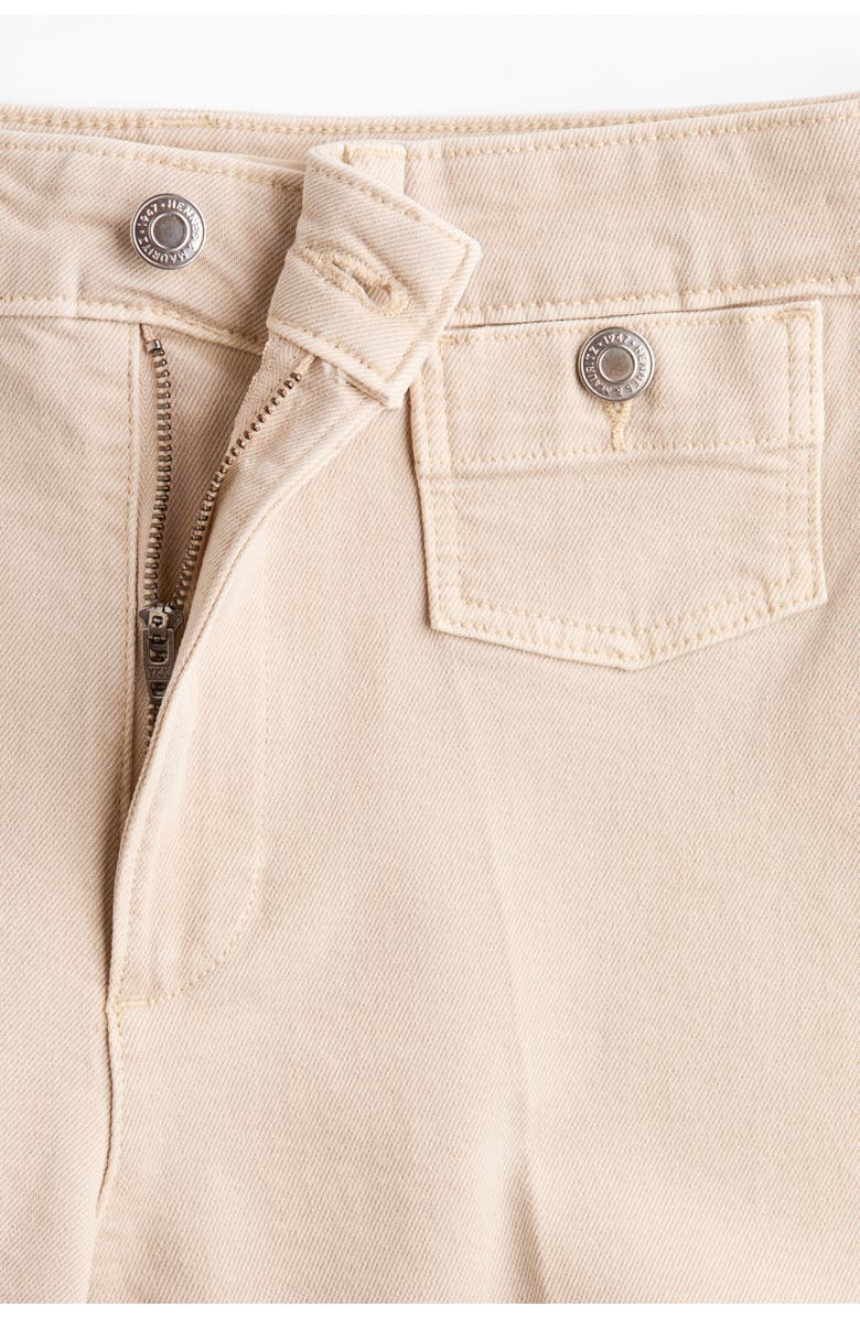 H&M Wide High Waist Ankle Jeans, Alternate, color, Light Beige