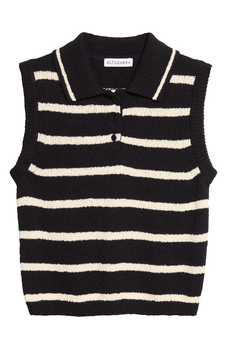 Altuzarra Elmer Stripe Polo Sweater Vest, Main, color, Black