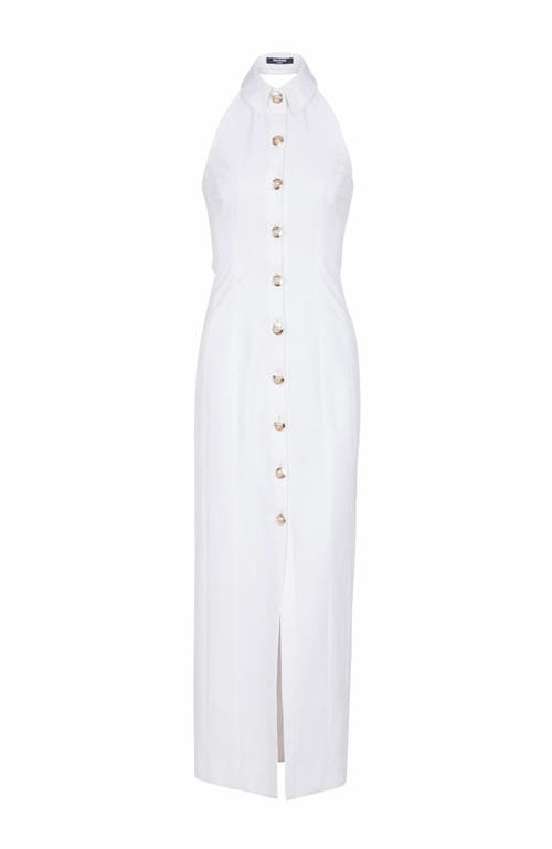 Balmain Bodycon Backless Poplin Dress In White