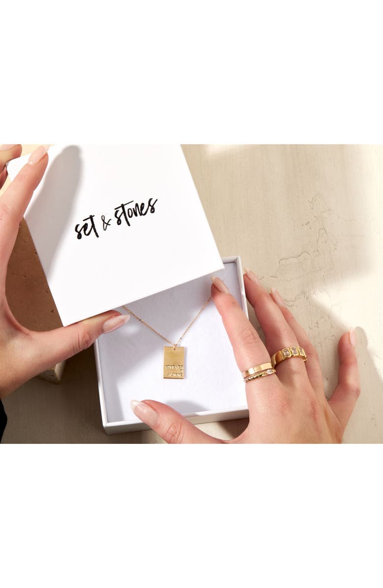 Set & Stones Goldie Hand-Stamped Pendant Necklace, Alternate, color, Gold / Up To 6 Lines