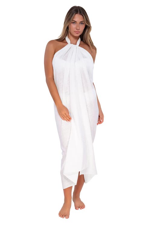Sunsets Paradise Pareo In White Lily