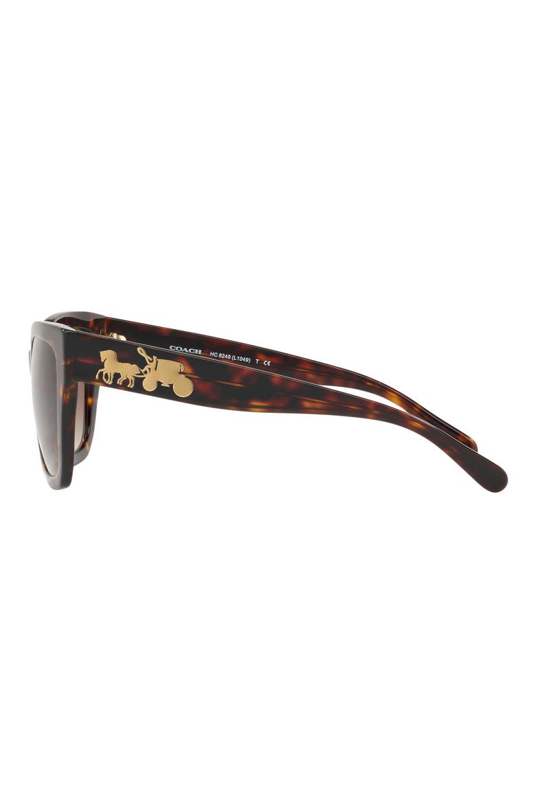 53mm Gradient Square Sunglasses, Alternate, color, DARK TORTOISE/ BROWN GRAD