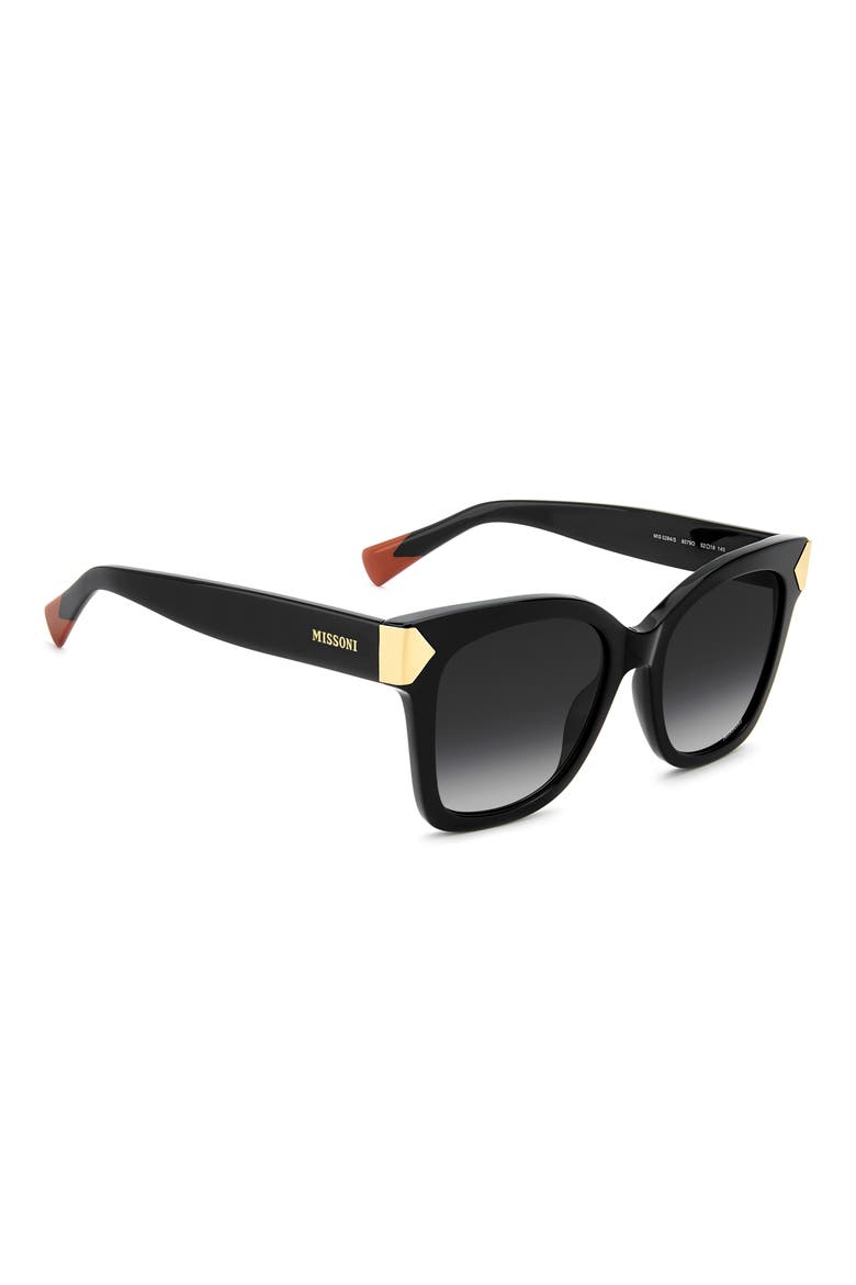 52mm Gradient Square Sunglasses, Alternate, color, BLACK/ DARK GREY SF