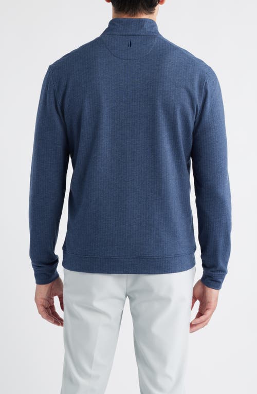 Johnnie-o Rubin Herringbone Quarter Zip In Blue