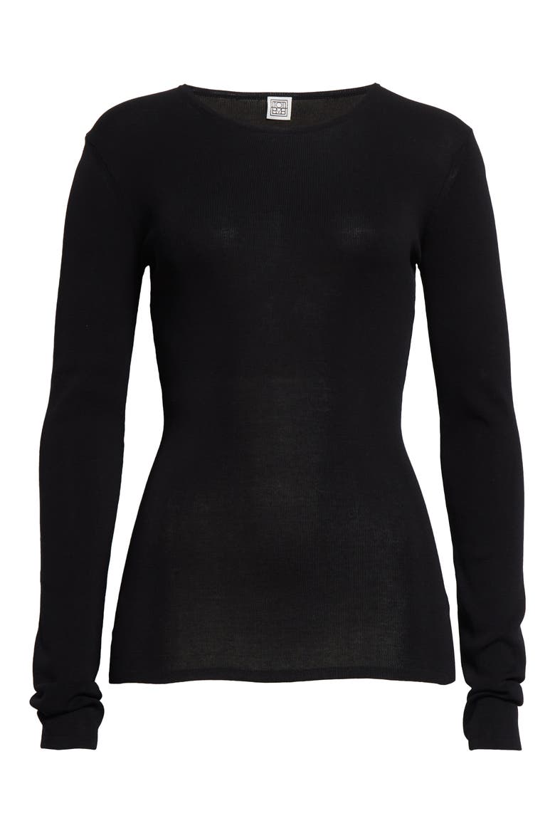 Compact Organic Cotton Top, Alternate, color, BLACK