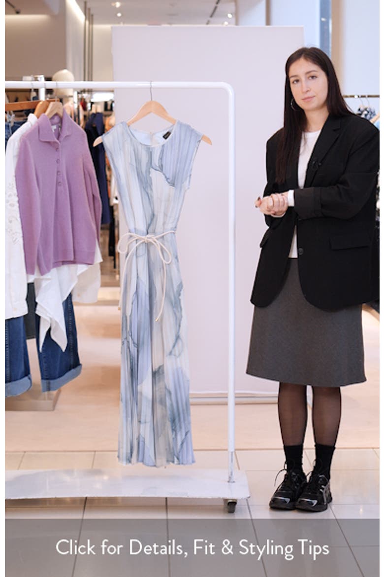 Print Pleated Midi Dress video