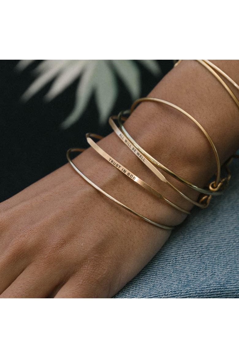 Posy Bangle Bracelet Trust In God, Alternate, color, Gold