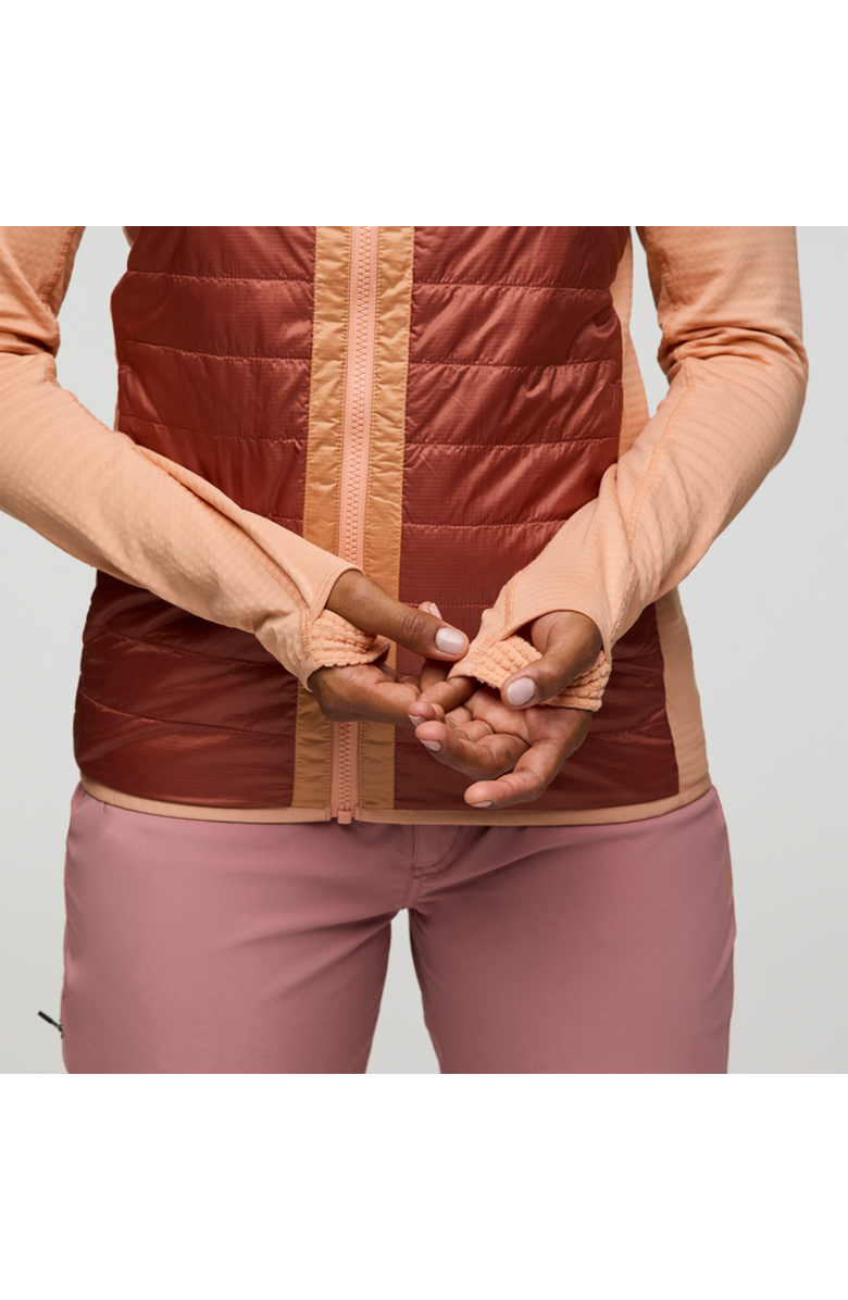 Cotopaxi Capa Hybrid Insulated Hooded Jacket - Women's, Alternate, color, Apricot/Faded Brick