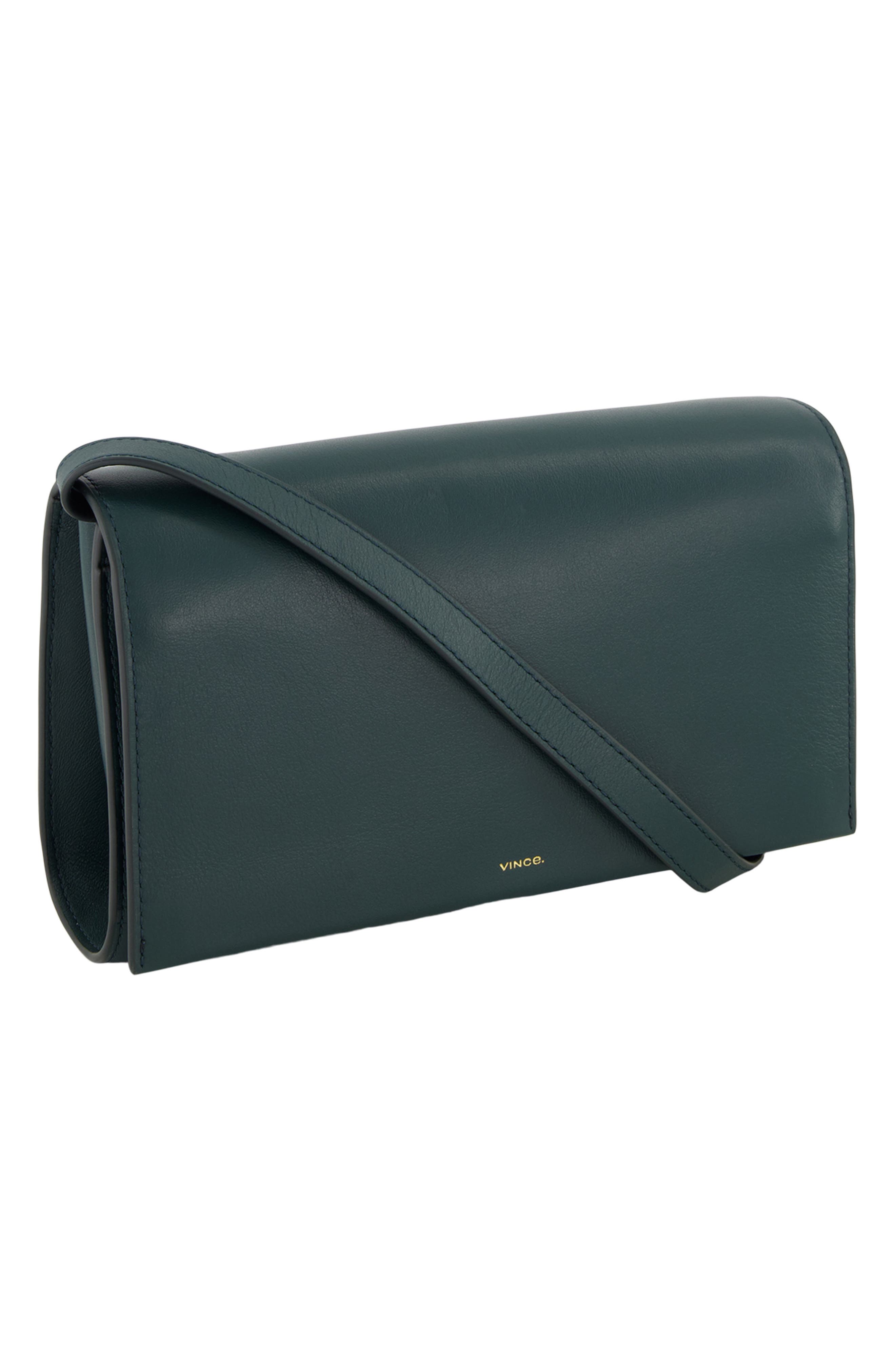 Leather Crossbody Wallet, Alternate, color, JUNIPER
