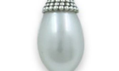 Samuel B. Pearl Drop Paper Clip Chain Necklace In Silver