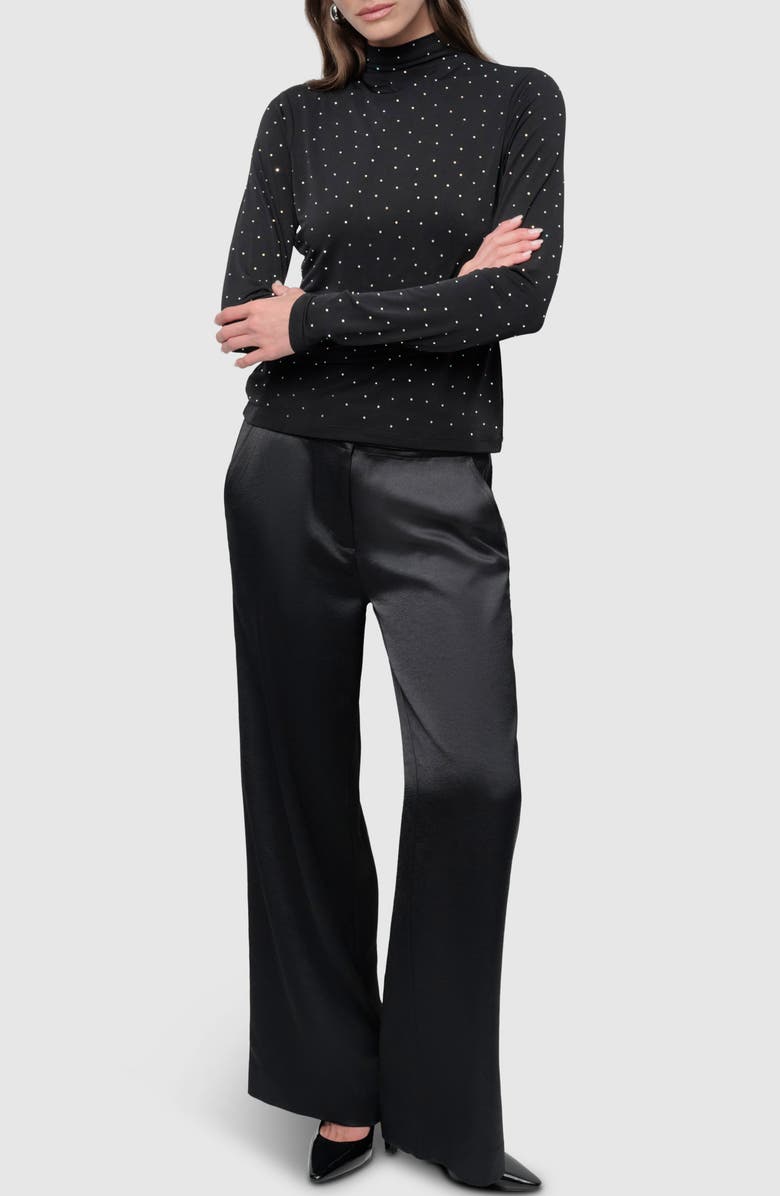 DKNY Stud Mock Neck Top, Alternate, color,