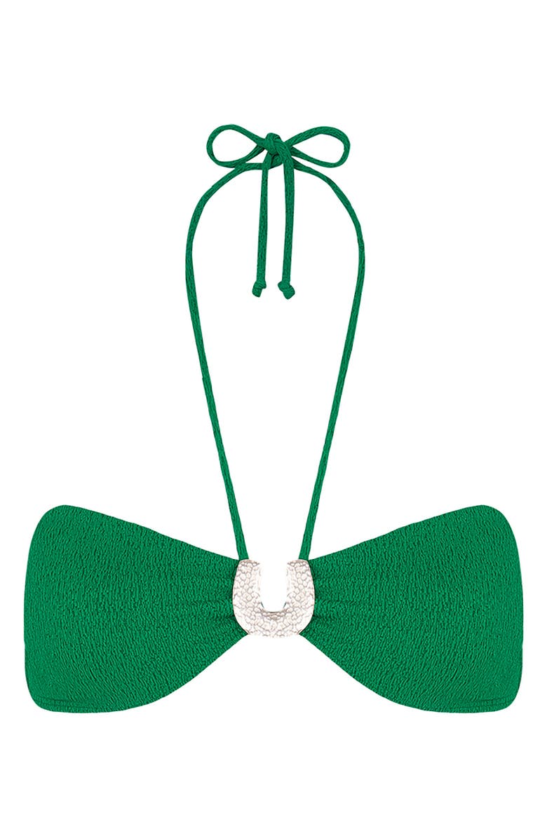 ViX Paula Hermanny Firenze Sami Halter Tie Bandeau Bikini Top, Alternate, color, Green