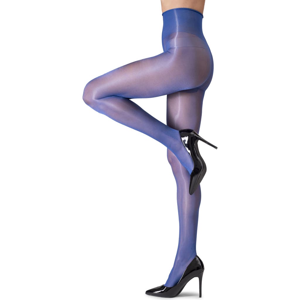 Lechery ® Lustrous Silky Shiny 20-denier Sheer Tights In Blue