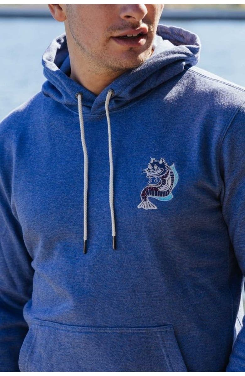 Baja Llama CATFISHED ORGANIC COTTON HOODIE, Alternate, color, Navy